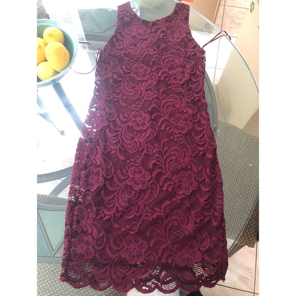 BRAND NEW lace burgundy dress - Picture 2 of 2